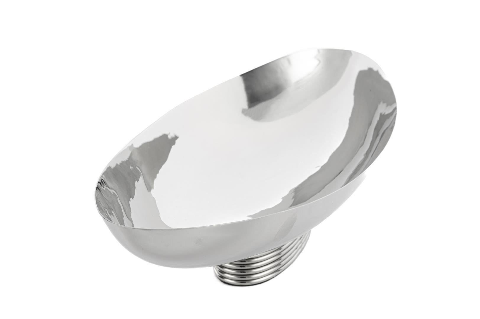 Gümüş oval metal kase 45*18*10 cm