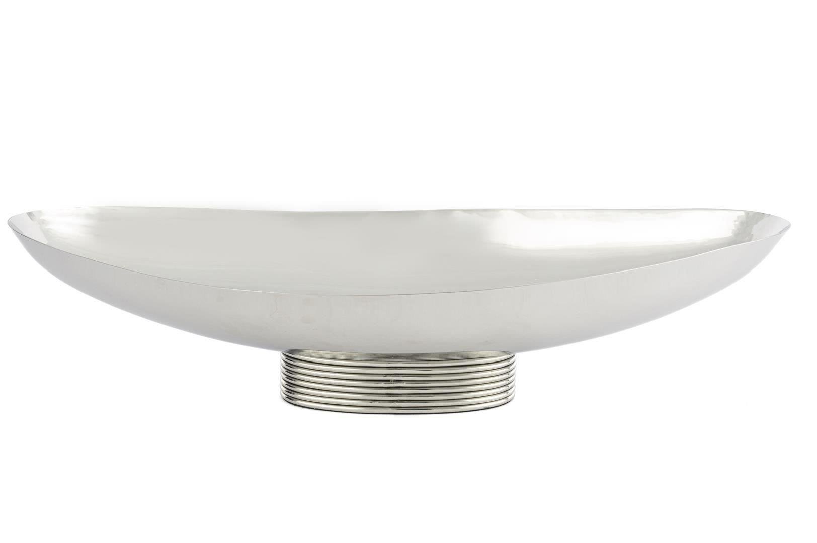 Gümüş oval metal kase 45*18*10 cm