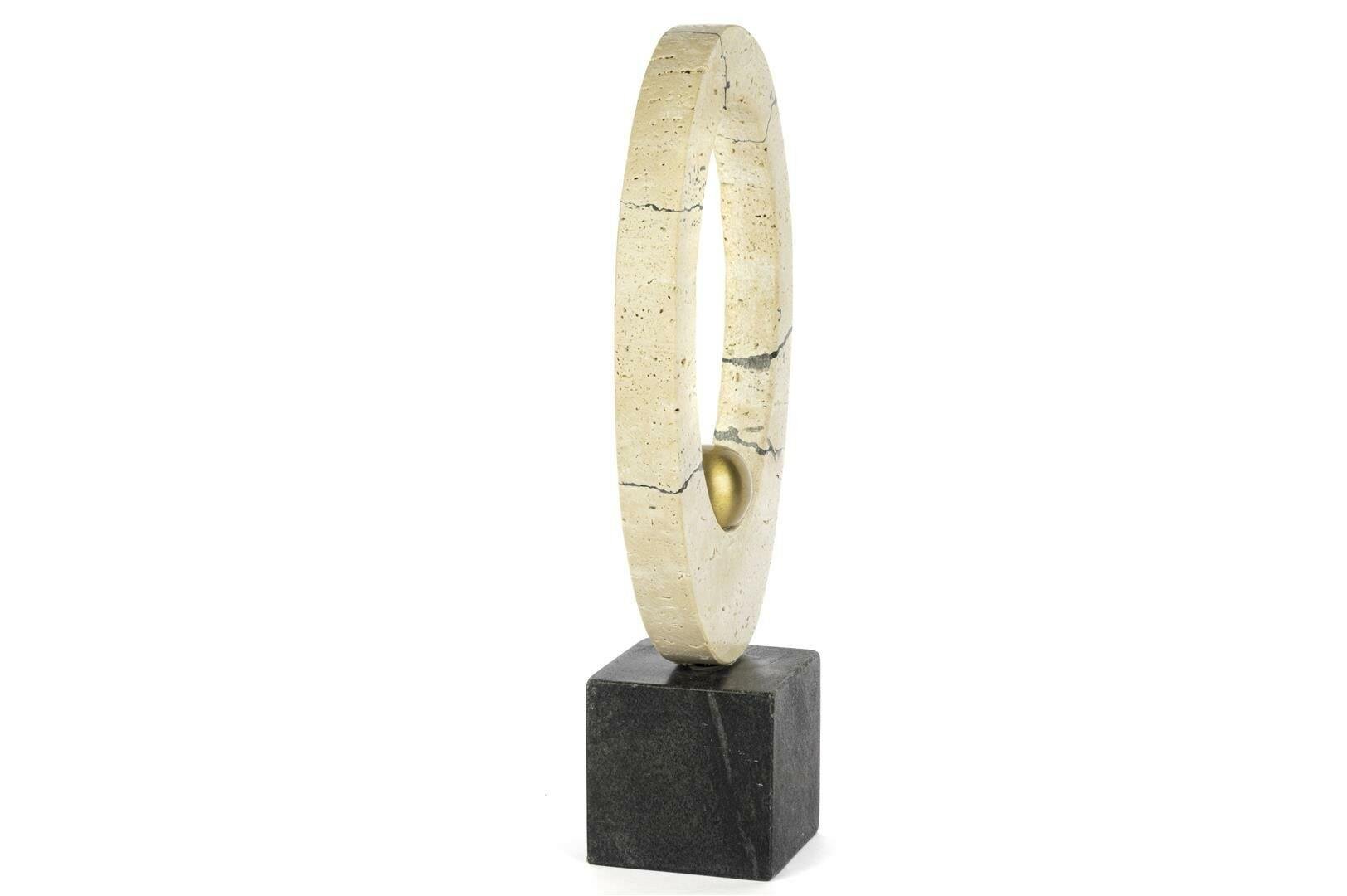 Krem siyah mermer dekoratif obje 18*34 cm