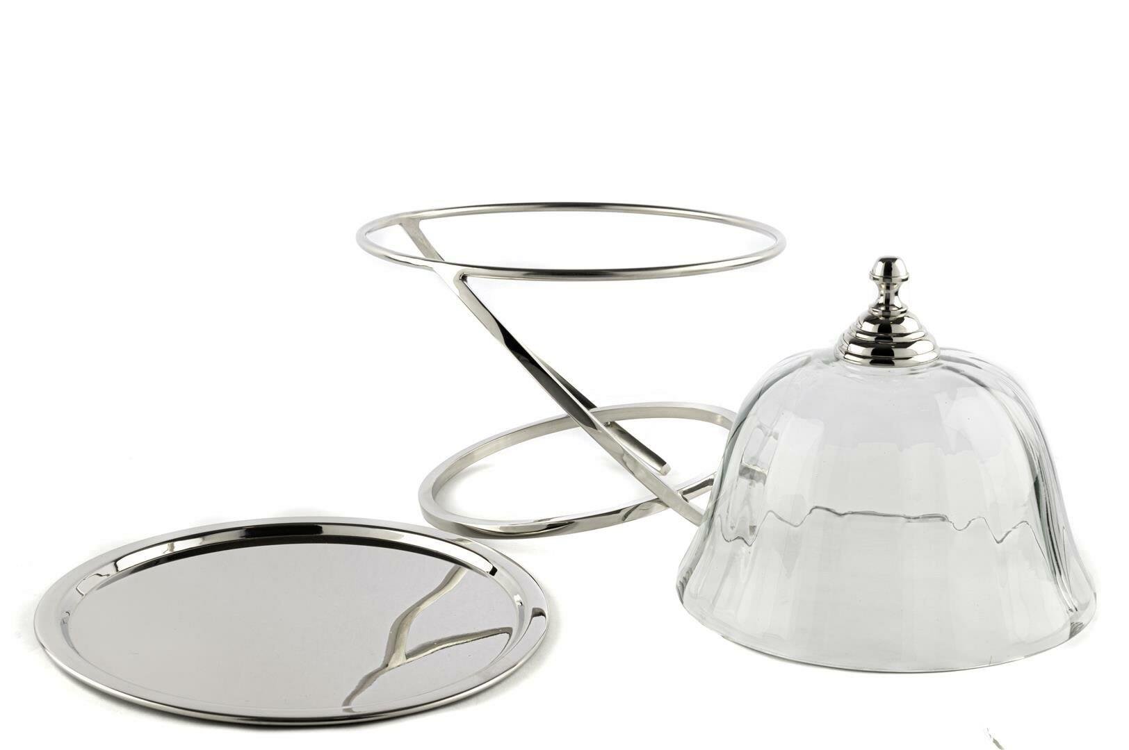 Metal ayaklı cam kek standı 22*30 cm