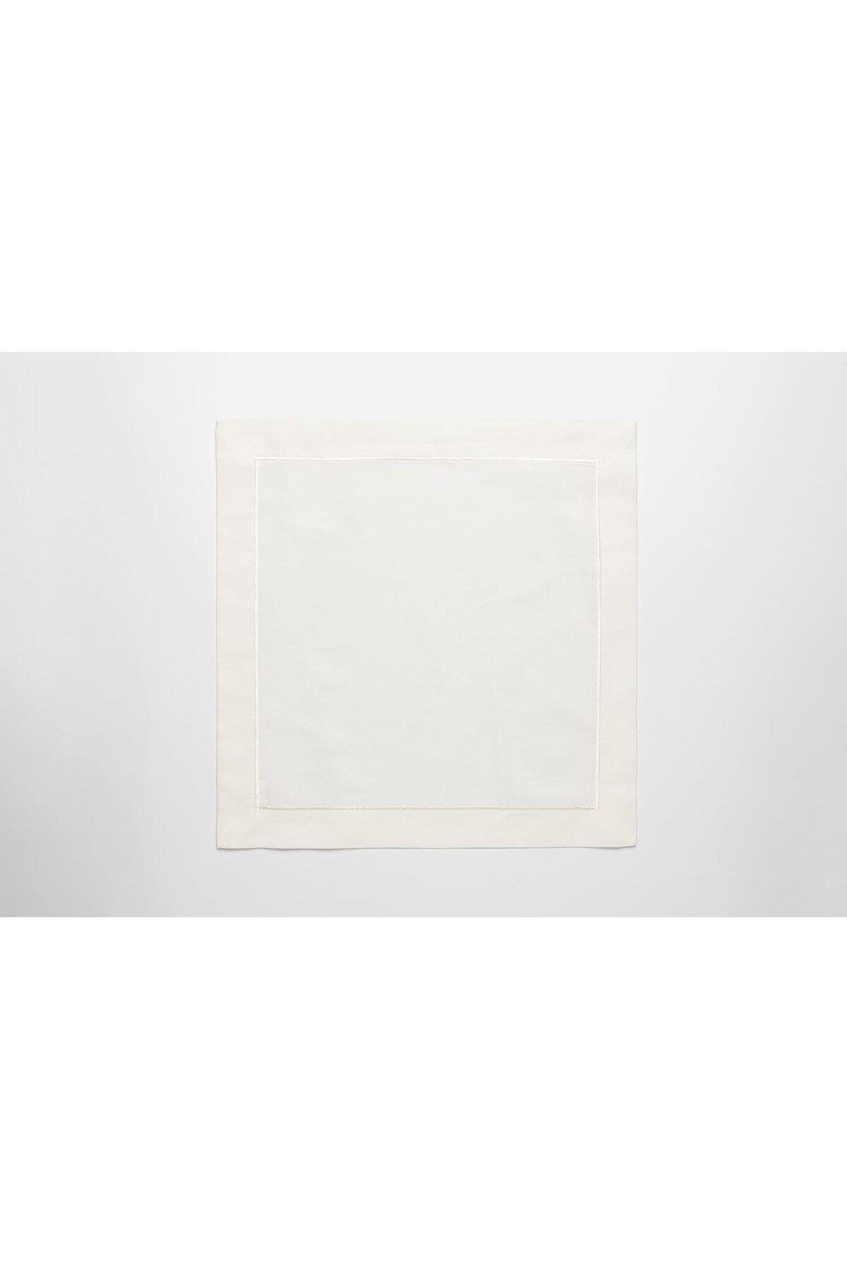 Peçete Düz Pikolu 4'lü Paket 45*45 Beyaz-Beyaz