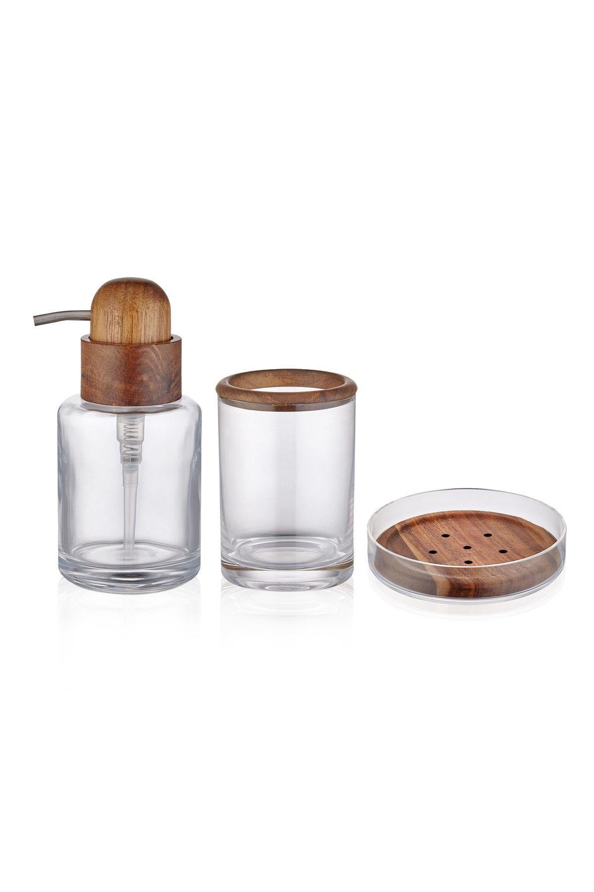 Wooden banyo seti 3 parça 400 ml