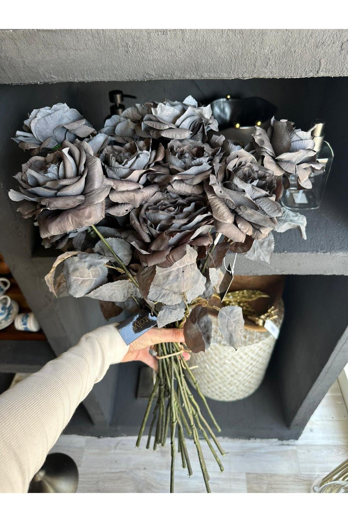 Yapay siyah gül 56 cm