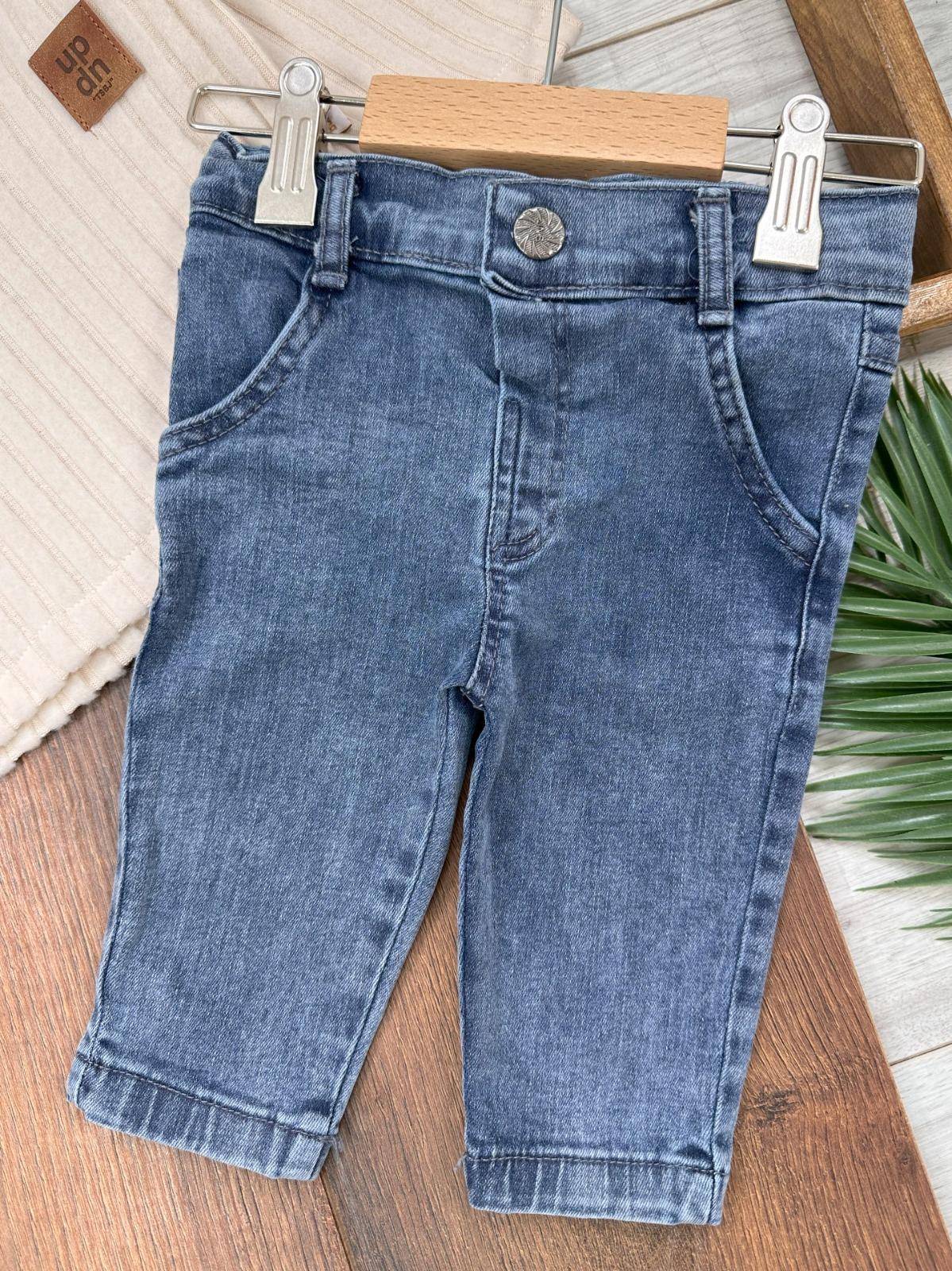 Yumuşak Doku Sweatshirt Esnek Kot Pantalonlu Erkek Bebek 2'li Takım