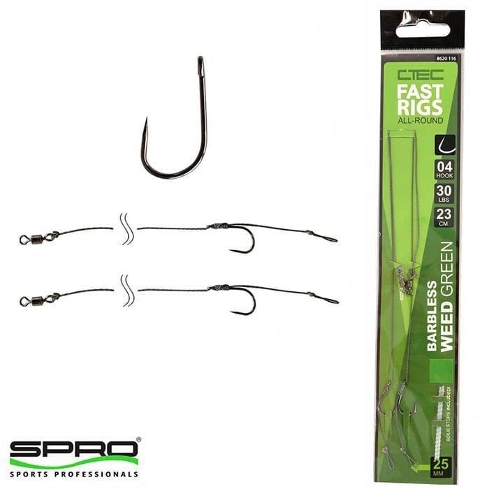 T.SPRO Fast Rigs WeedyBarbless Hazır İğne Takımı #08