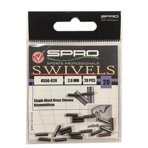 T.SPRO Tekli Tel Sıkıştırma Klips Siyah 2.0mm 20 Adet