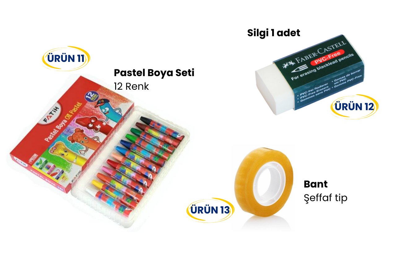 15 Adet Ürünlü Okul Seti 