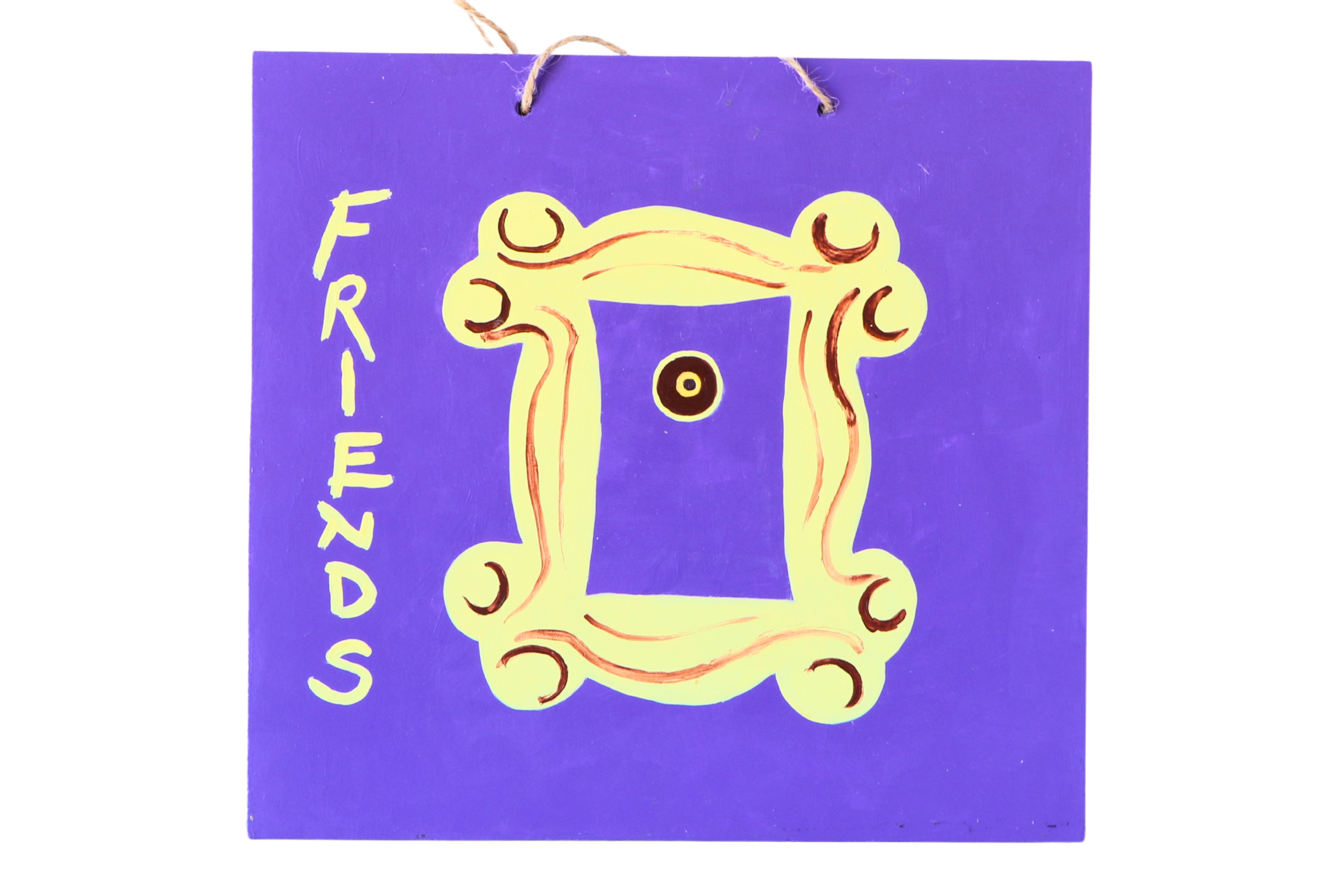 Dikdörtgen Duralit Üzerine Akrilik Boya - Friends Desenli Tablo (23 x 24,5 cm)