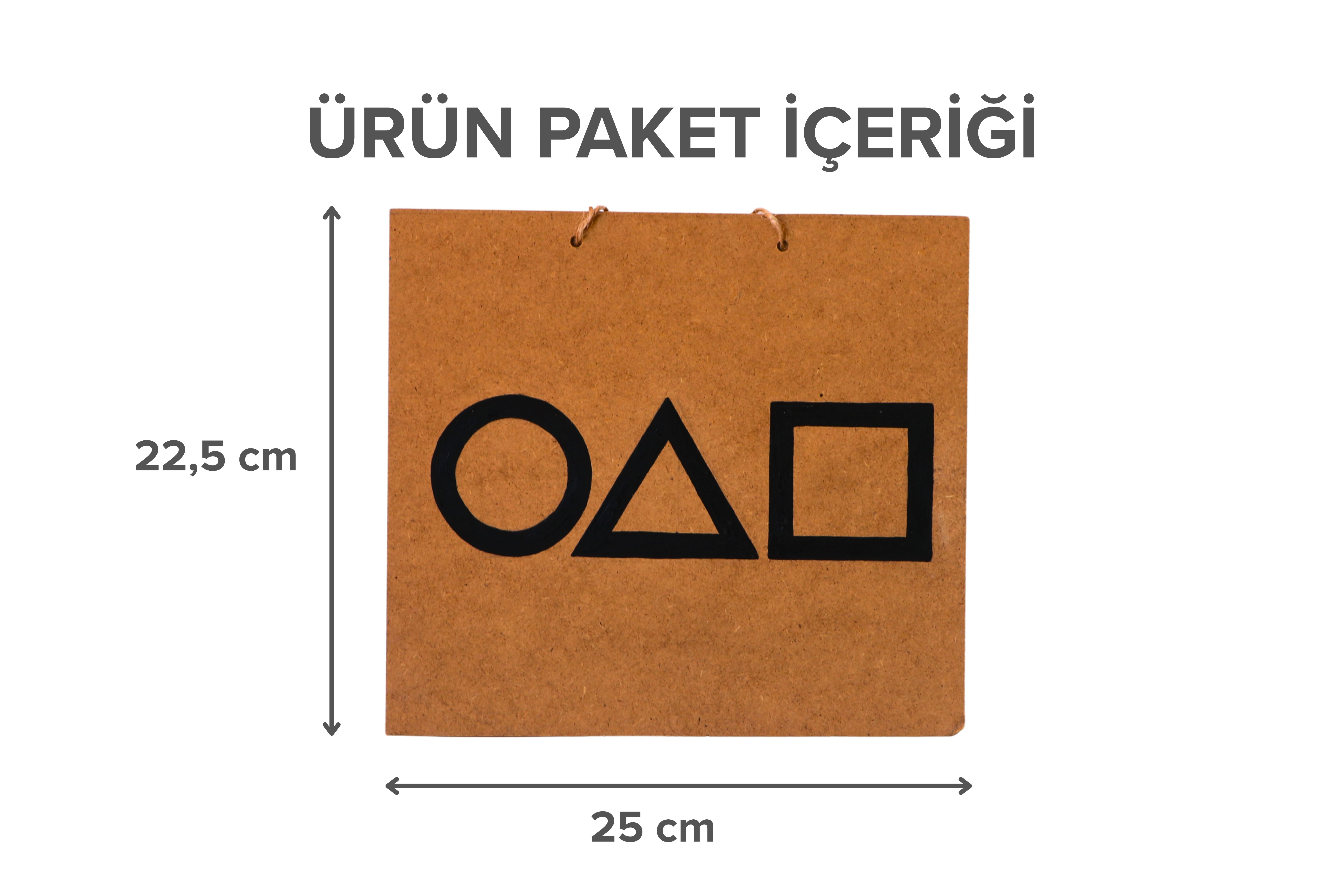 Dikdörtgen Duralit Üzerine Akrilik Boya - Squit Game Desenli Tablo (22,5 x 25 cm)