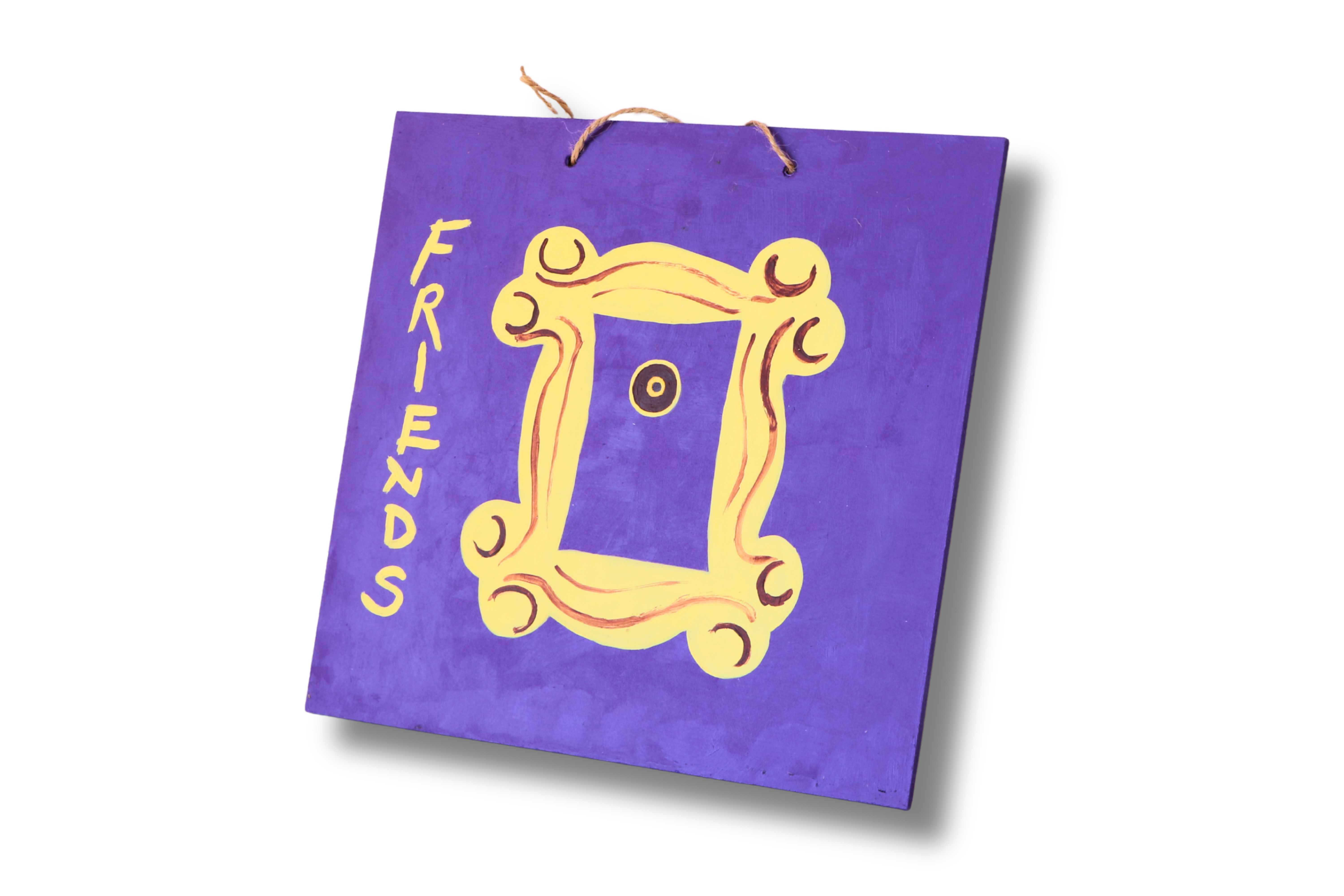 Dikdörtgen Duralit Üzerine Akrilik Boya - Friends Desenli Tablo (23 x 24,5 cm)