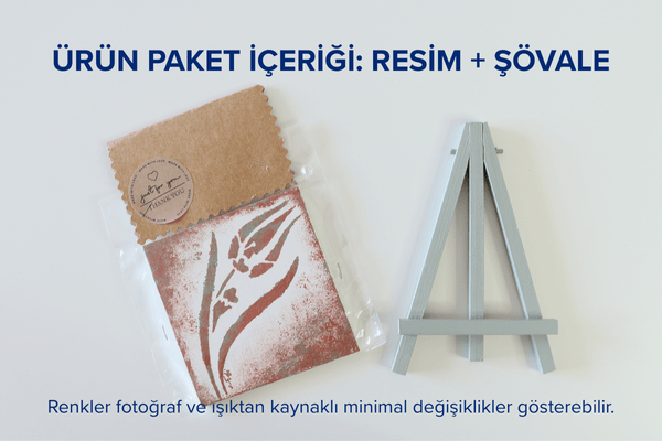 Duralit Üzerine Akrilik Boya Resim - 10cm x 10cm - Resim + Şövale Bir Arada - İstanbul ve Lale 5