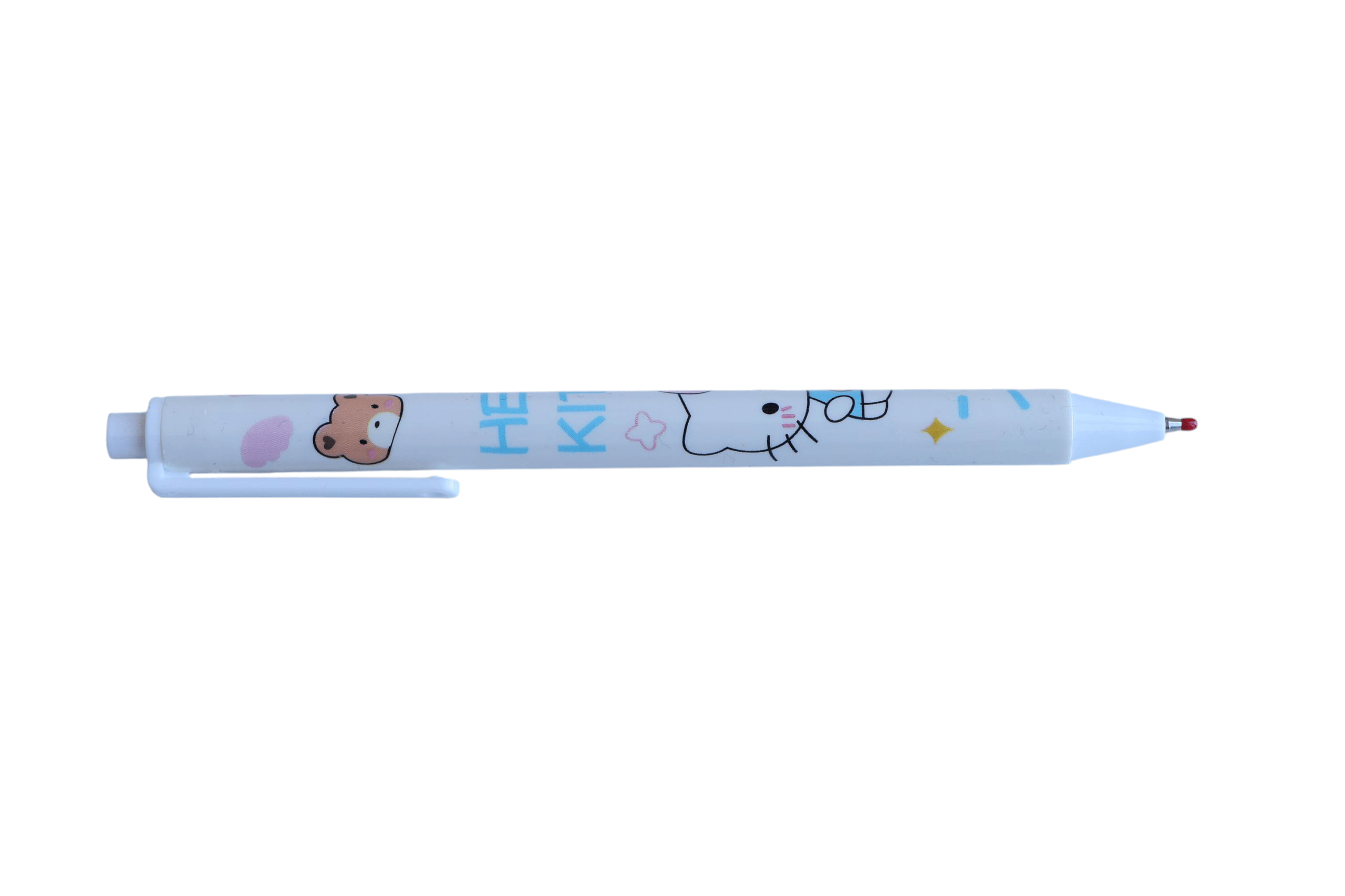 Hello Kitty Pembe ve Mavi Desenli Tükenmez Kalem - Siyah Mürekkepli - 1 Adet