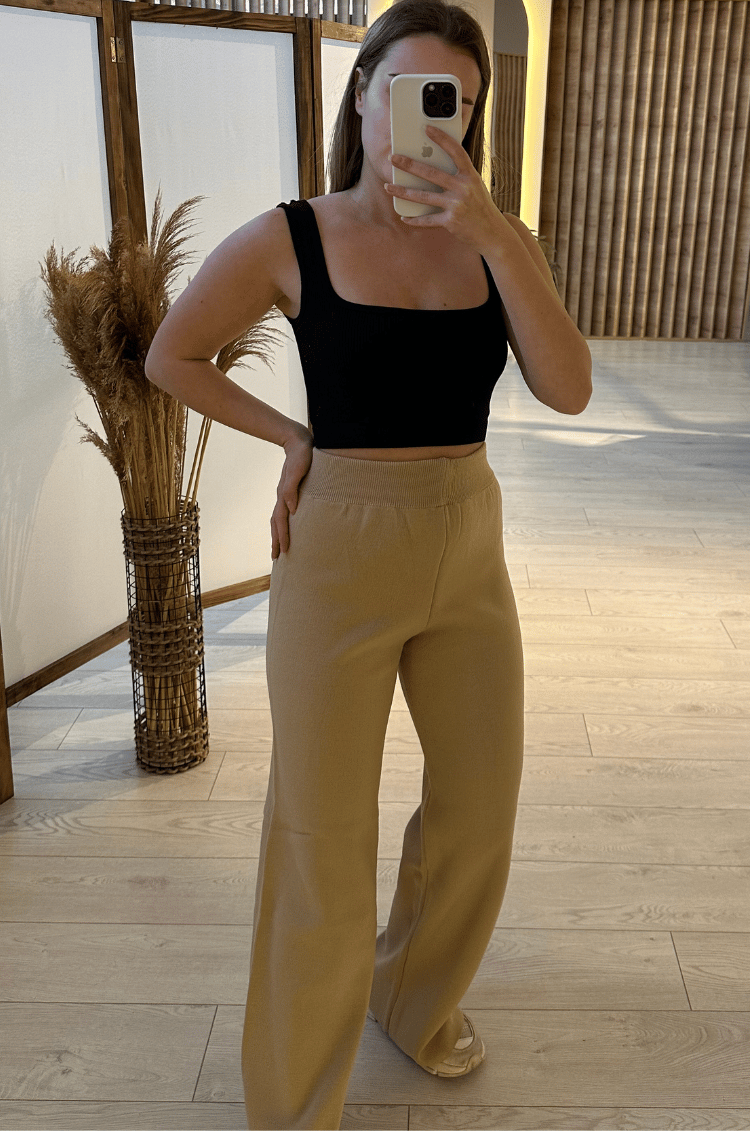 Basic Camel Triko Pantolon