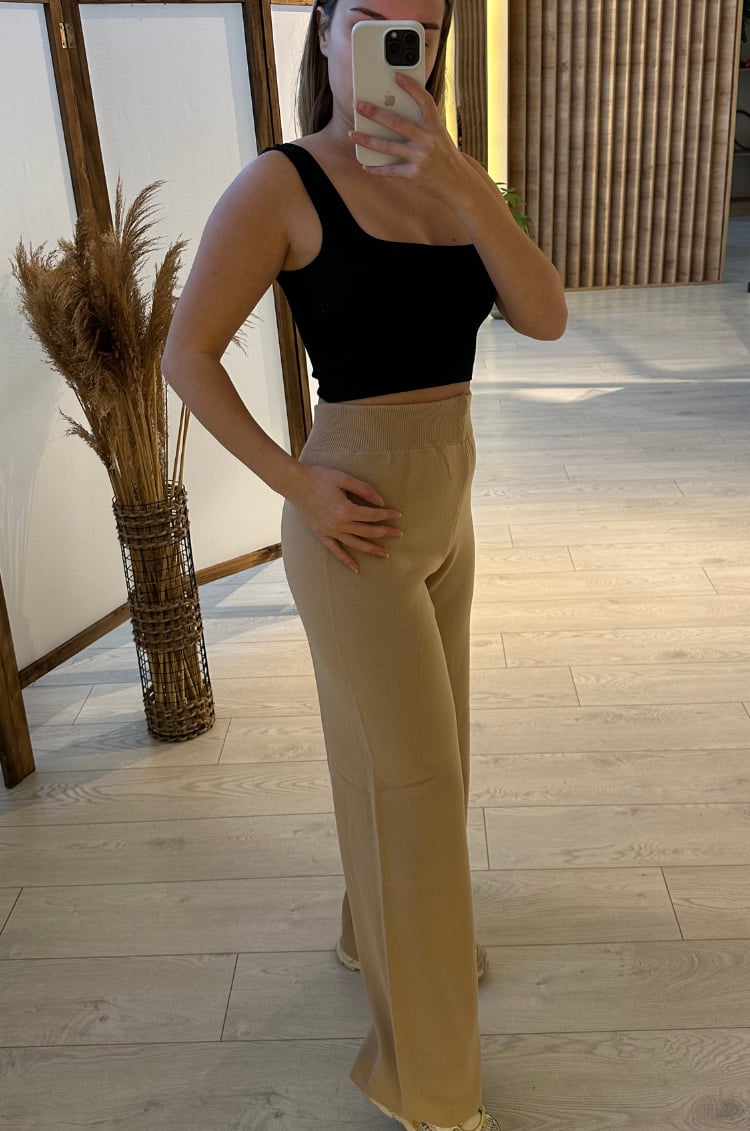 Basic Camel Triko Pantolon
