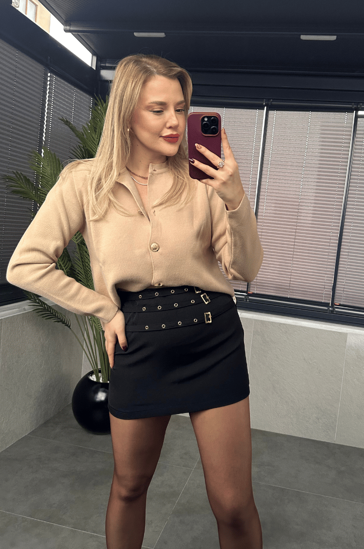 Camel Gold Düğmeli Hırka