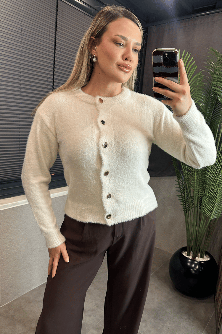 Ekru Premium Yumoş Hırka
