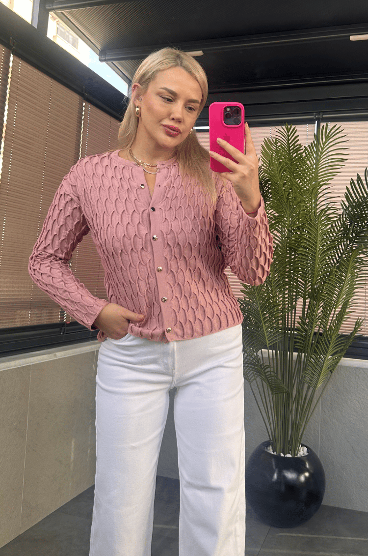 Pembe Bürümcük Hırka