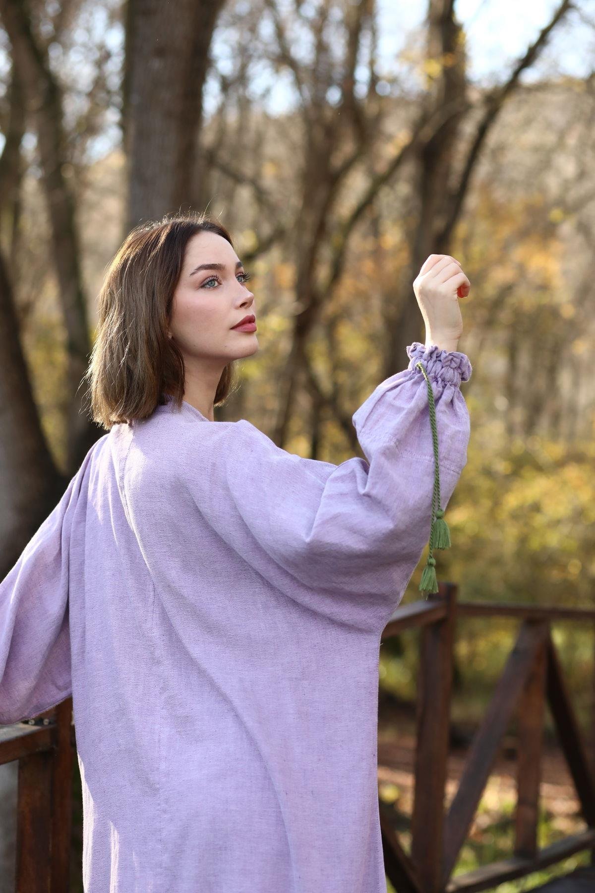 Evinra Şortlu Kaftan Takım Lila