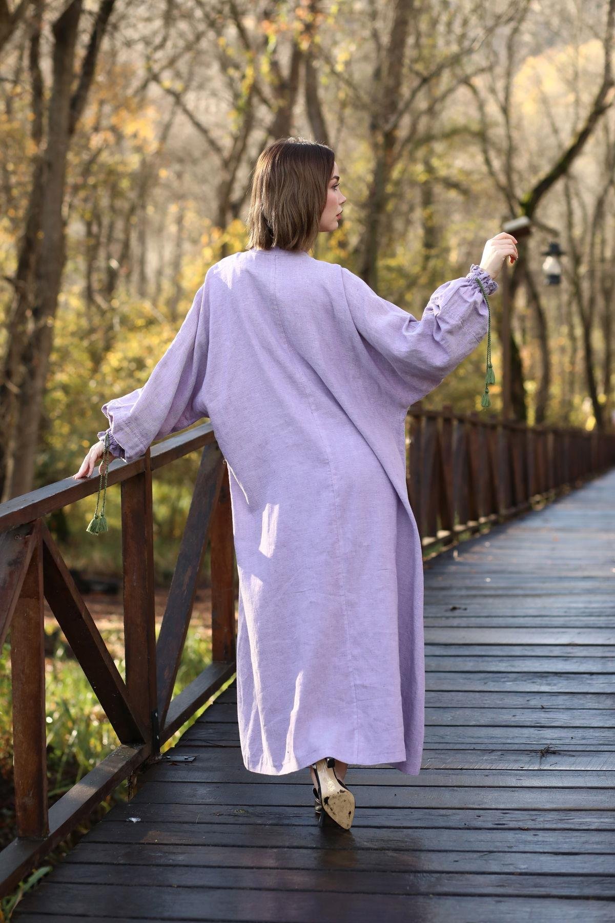 Evinra Şortlu Kaftan Takım Lila