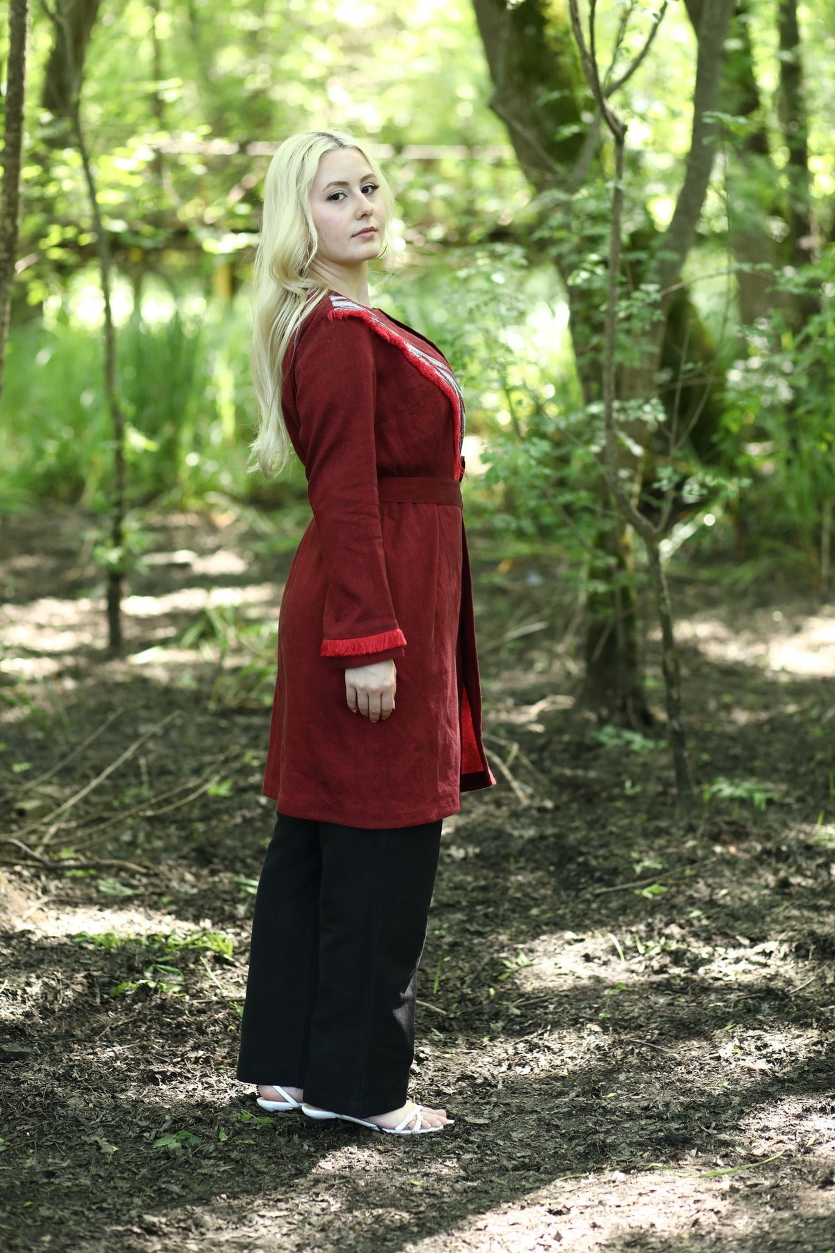 Patka Çavuş Desenli Kimono Bordo