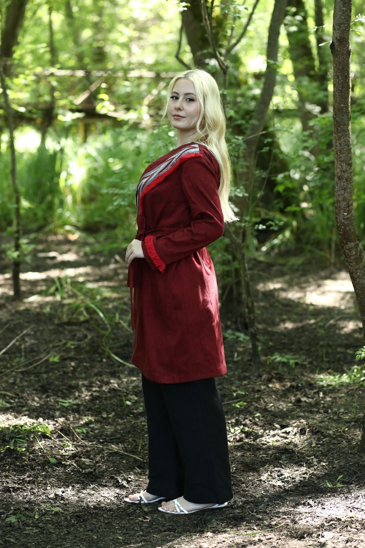 Patka Çavuş Desenli Kimono Bordo