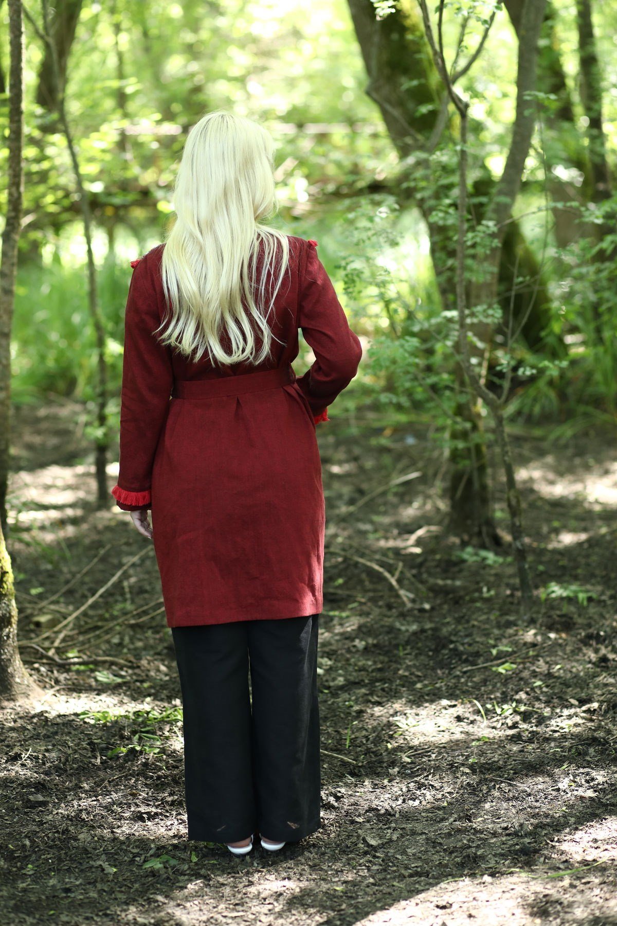 Patka Çavuş Desenli Kimono Bordo