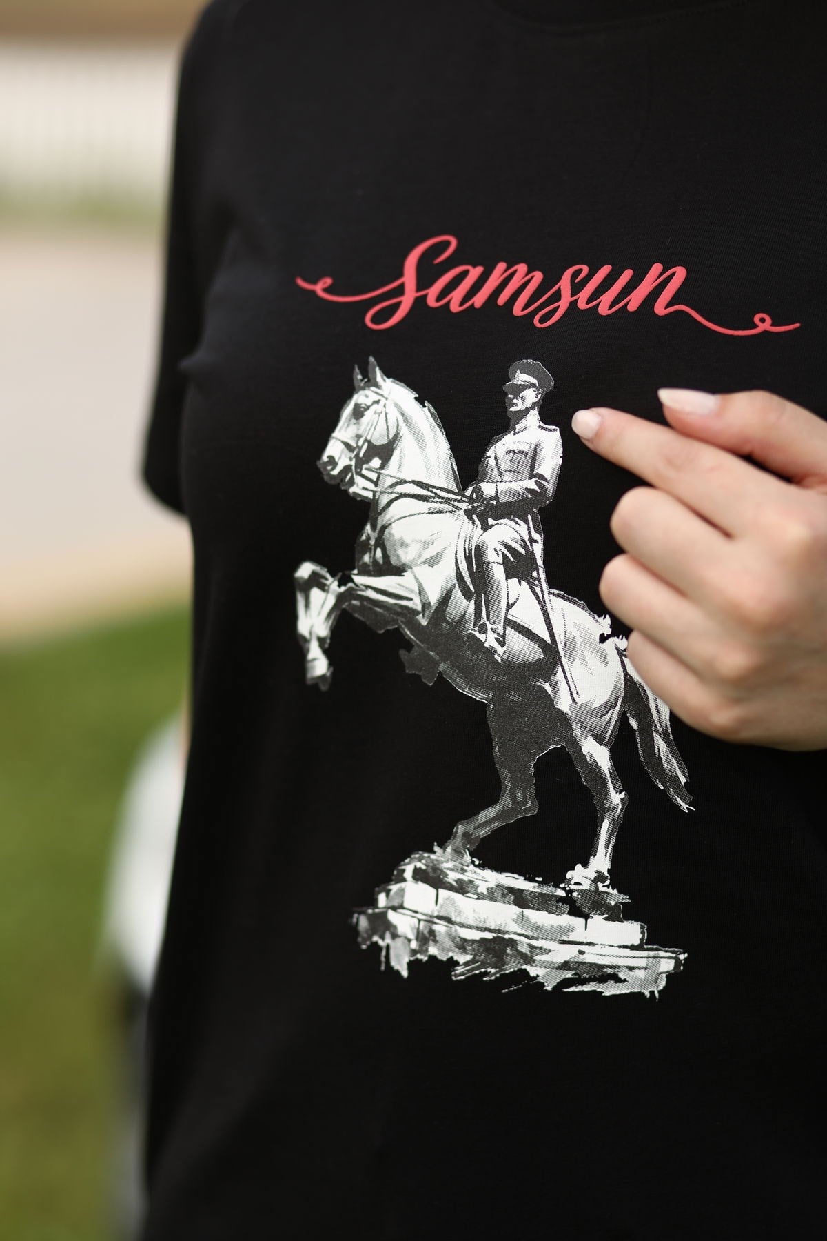 Samsun Onur Anıtı Baskılı Tişört Siyah