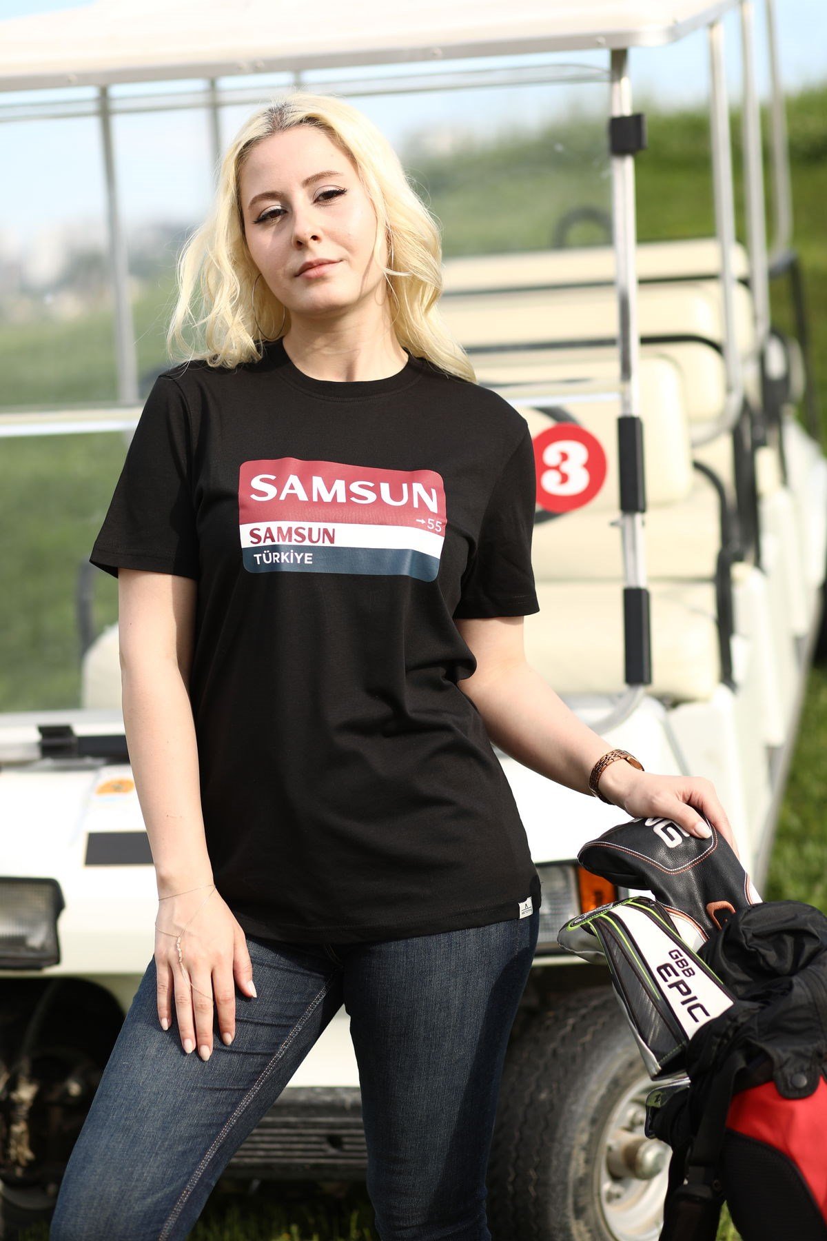 Samsun Panolu Tişört Siyah