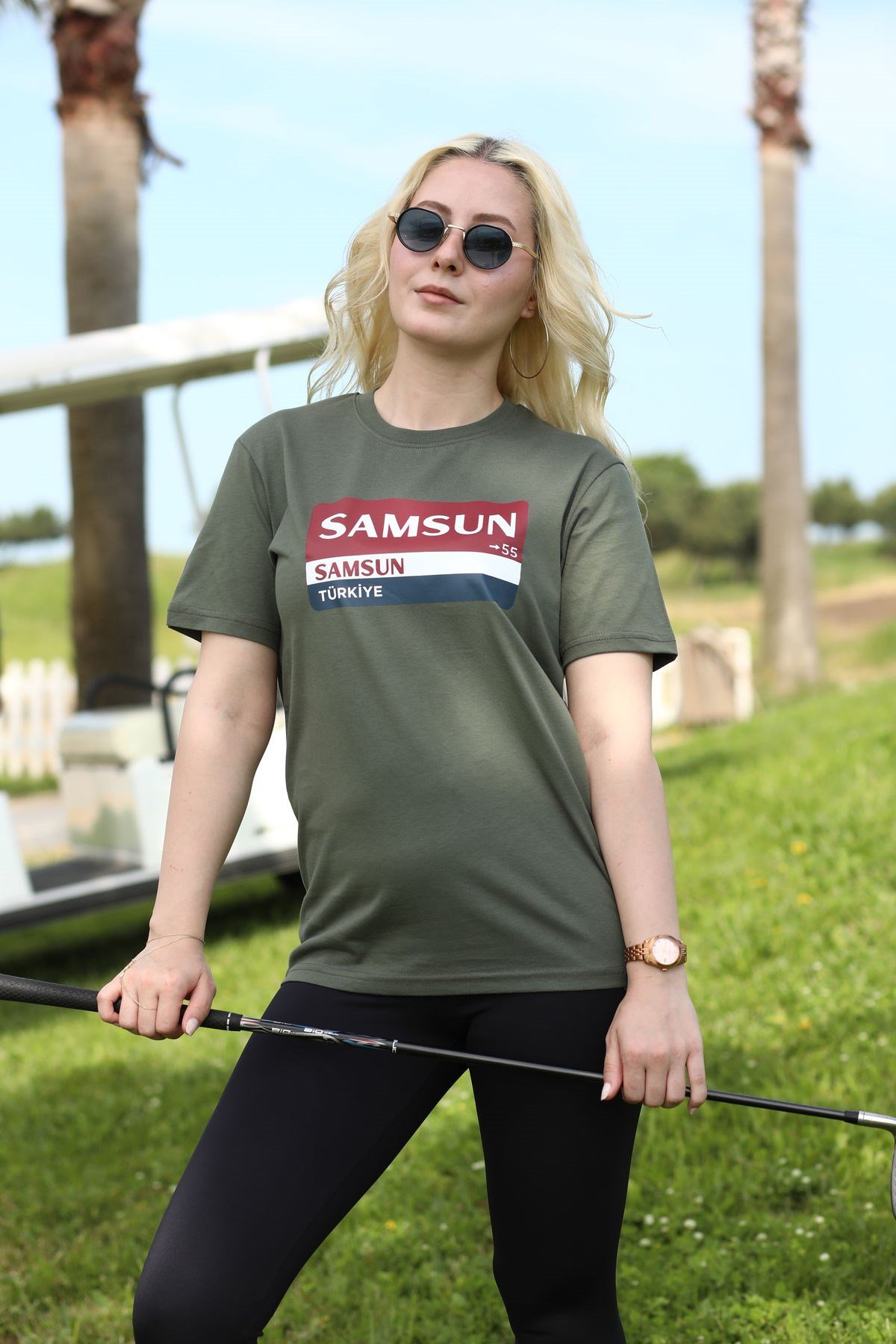 Samsun Panolu Tişört Yeşil