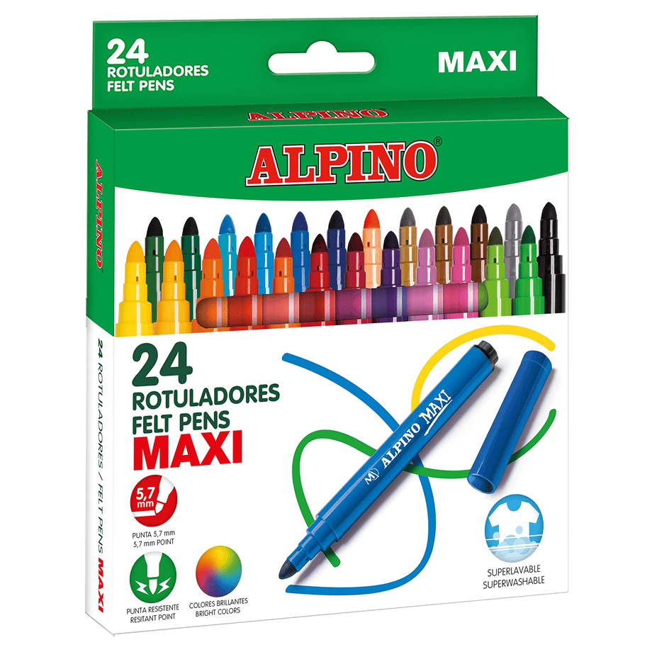 ALPİNO MAXİ KEÇELİ KALEM 24'LÜ MAXI