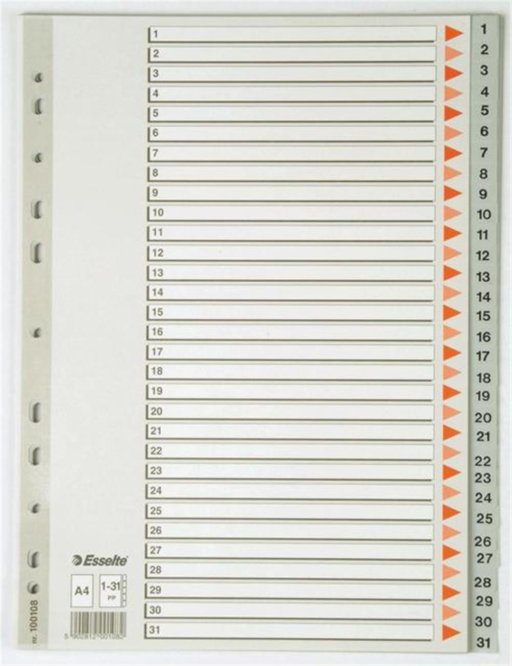 ESSELTE SEPERATÖR A4 1-31 RAKAM SLT-100108