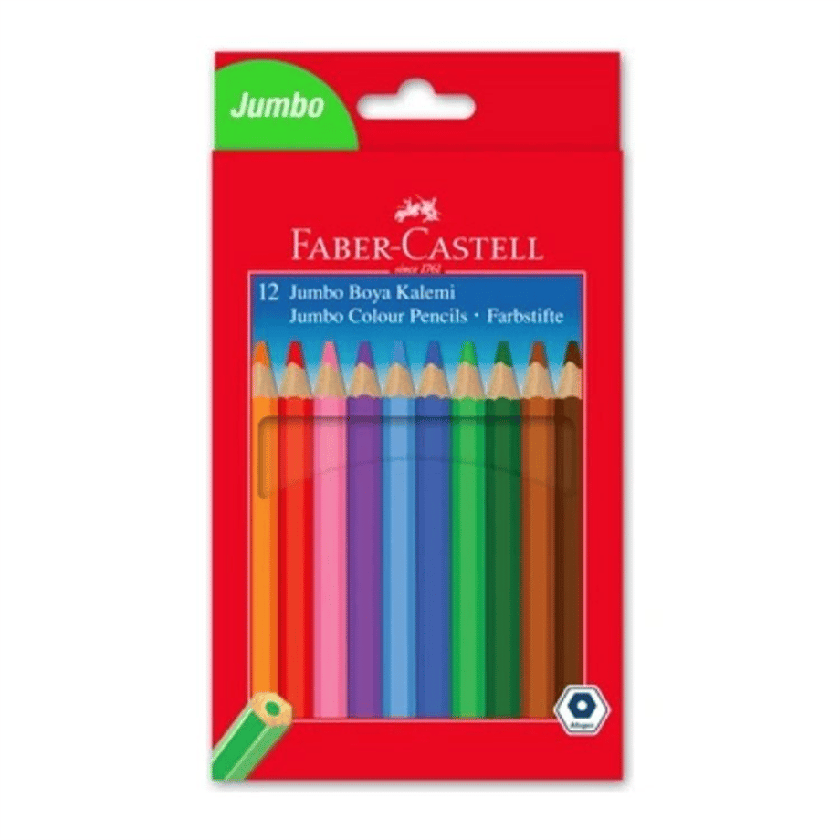 FABER CASTELL BOYA KALEMİ JUMBO TAM BOY 12 RENK
