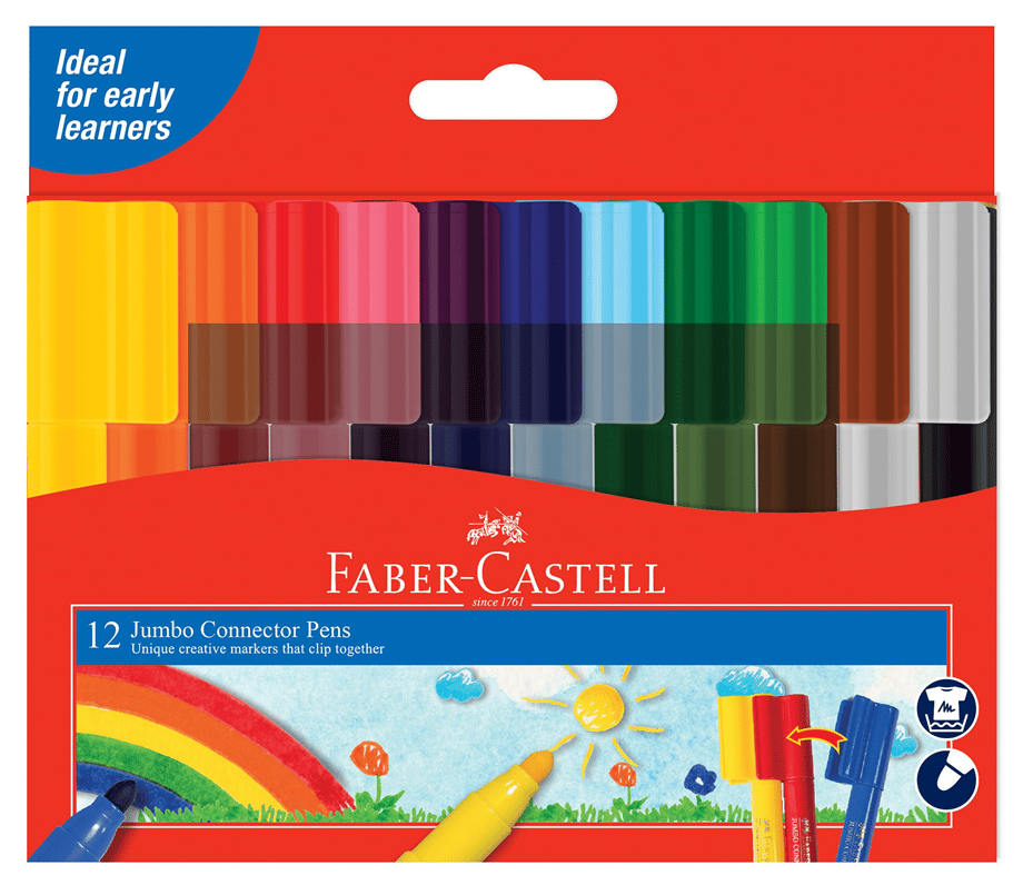 FABER CASTELL KEÇELİ KALEM JUMBO EĞLENCELİ 12 Lİ