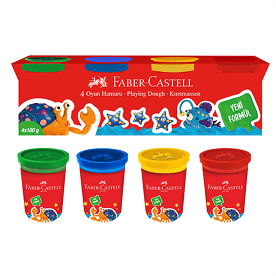 FABER OYUN HAMURU 100G X 4 KLASİK RENKLER