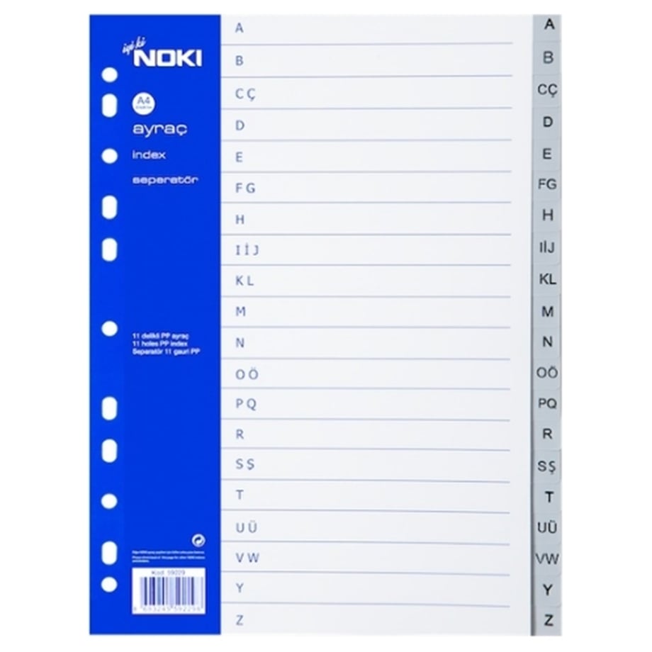 NOKİ SEPERATÖR A-Z HARF 59229