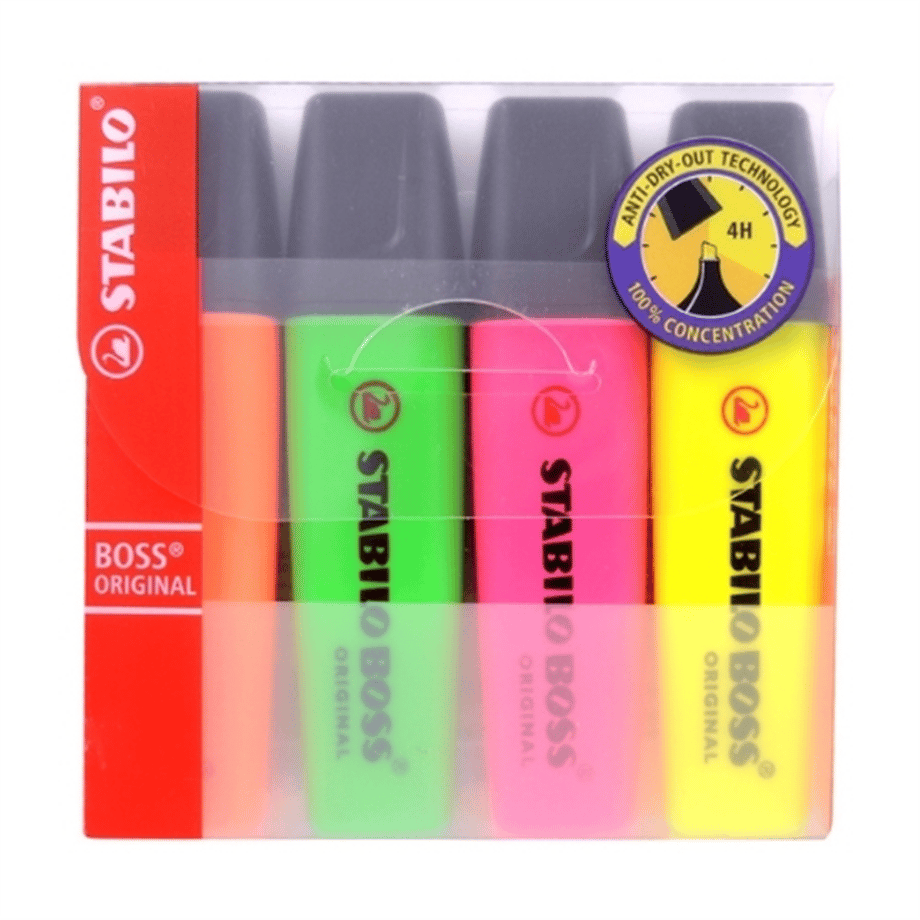 STABILO FOSFORLU KALEM BOSS 4 LÜ PAKET 70/4