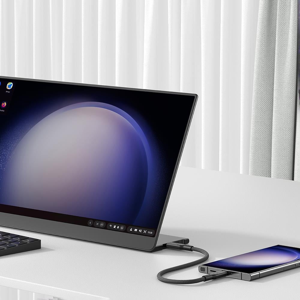 Amazingthing Thunder Pro USB3.2 Gen2 PD3.1 Port Korumalı Type-C to Type-C Kablo 20cm 240W 4K@60Hz