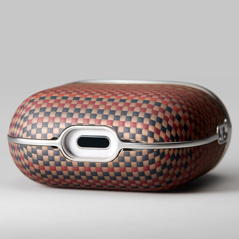 Apple Airpods 4 Kılıf Aramid Fiber Pitaka Tactile Woven Sunset-Moonrise Serisi Sunset Kapak