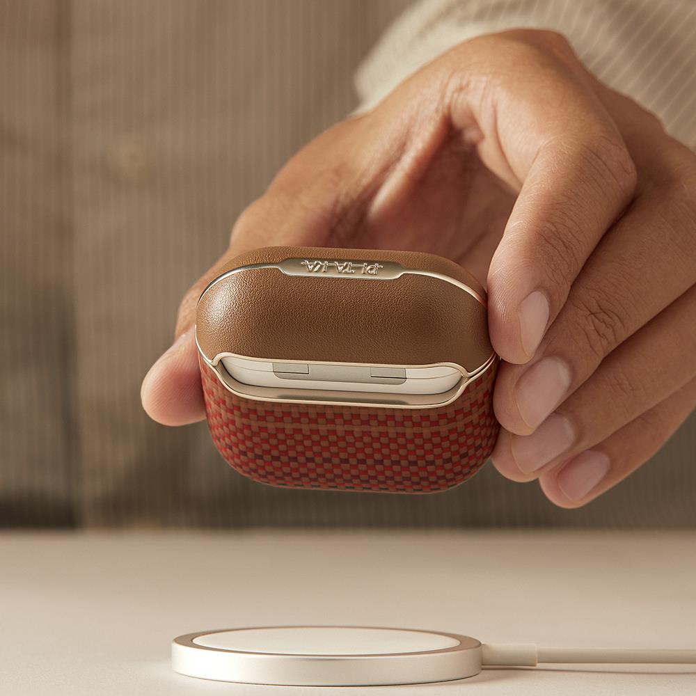Apple Airpods 4 Kılıf Aramid Fiber Pitaka Tactile Woven Sunset-Moonrise Serisi Sunset Kapak