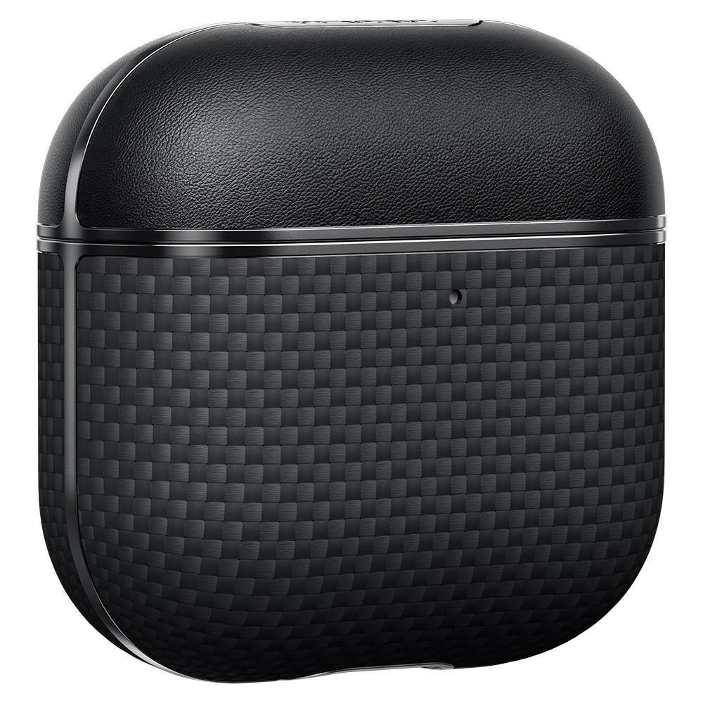 Apple Airpods Pro 2 Kılıf 1500D Aramid Fiber Pitaka Ultra-Slim Classic Serisi Black-Grey Twill Kapak