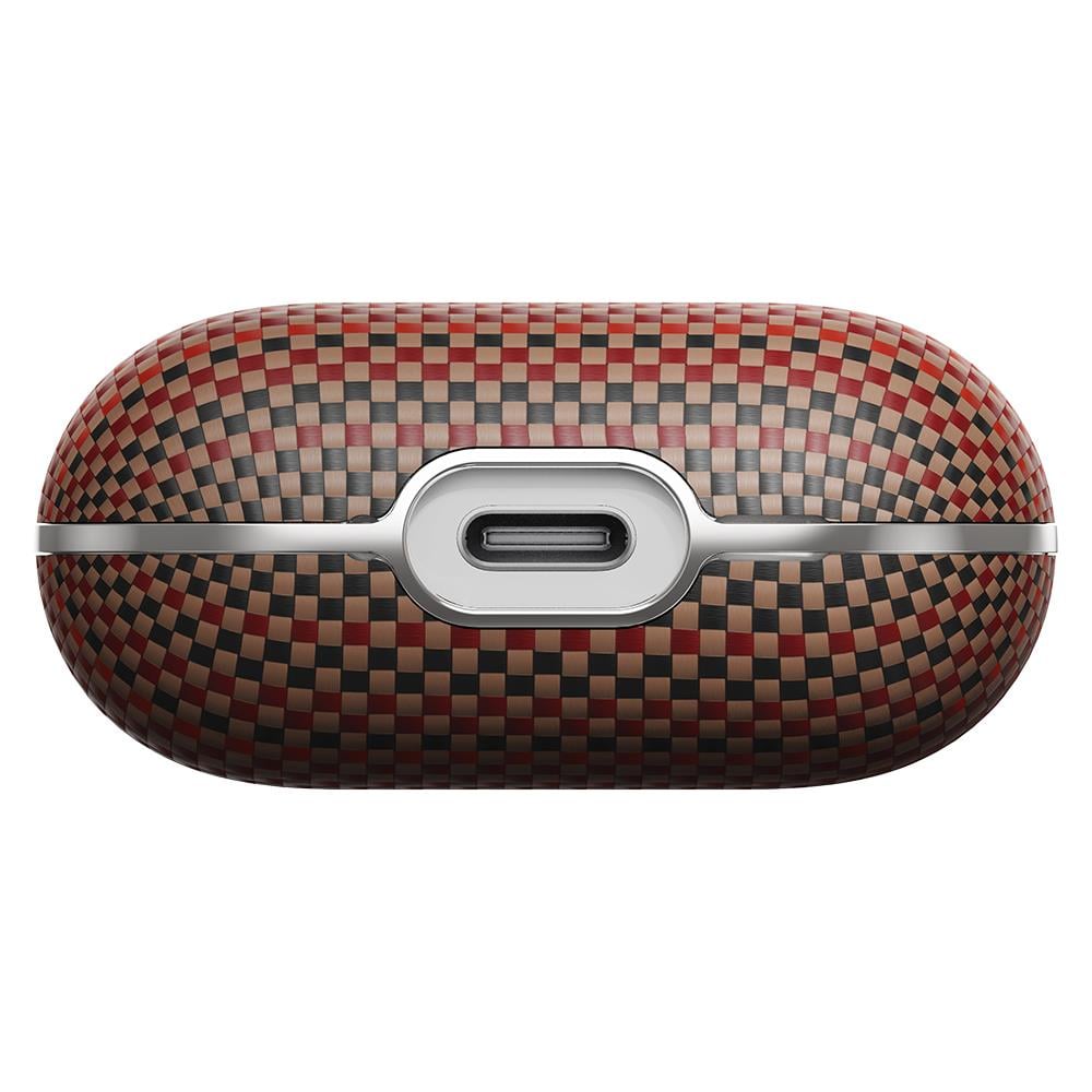 Apple Airpods Pro 2 Kılıf Aramid Fiber Pitaka Tactile Woven Sunset-Moonrise Serisi Sunset Kapak