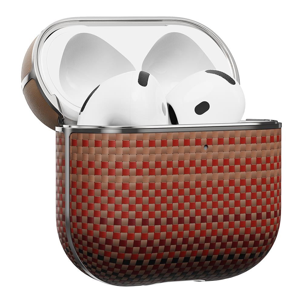 Apple Airpods Pro 2 Kılıf Aramid Fiber Pitaka Tactile Woven Sunset-Moonrise Serisi Sunset Kapak