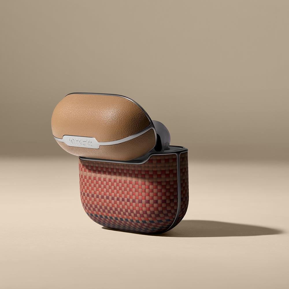 Apple Airpods Pro 2 Kılıf Aramid Fiber Pitaka Tactile Woven Sunset-Moonrise Serisi Sunset Kapak