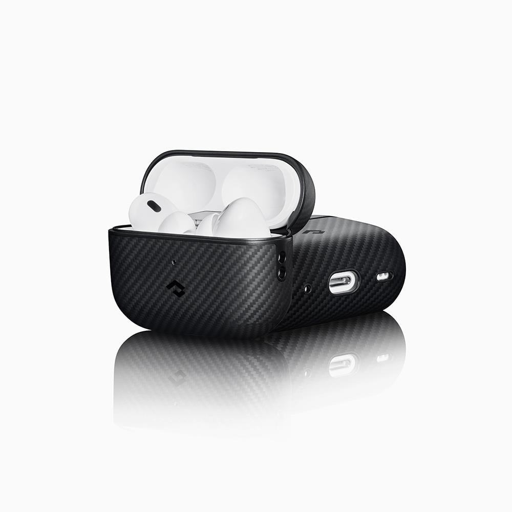 Apple Airpods Pro Kılıf M-safe Şarj Özellikli 600D Aramid Fiber Pitaka Classic Serisi Black-Grey Twill Kılıf
