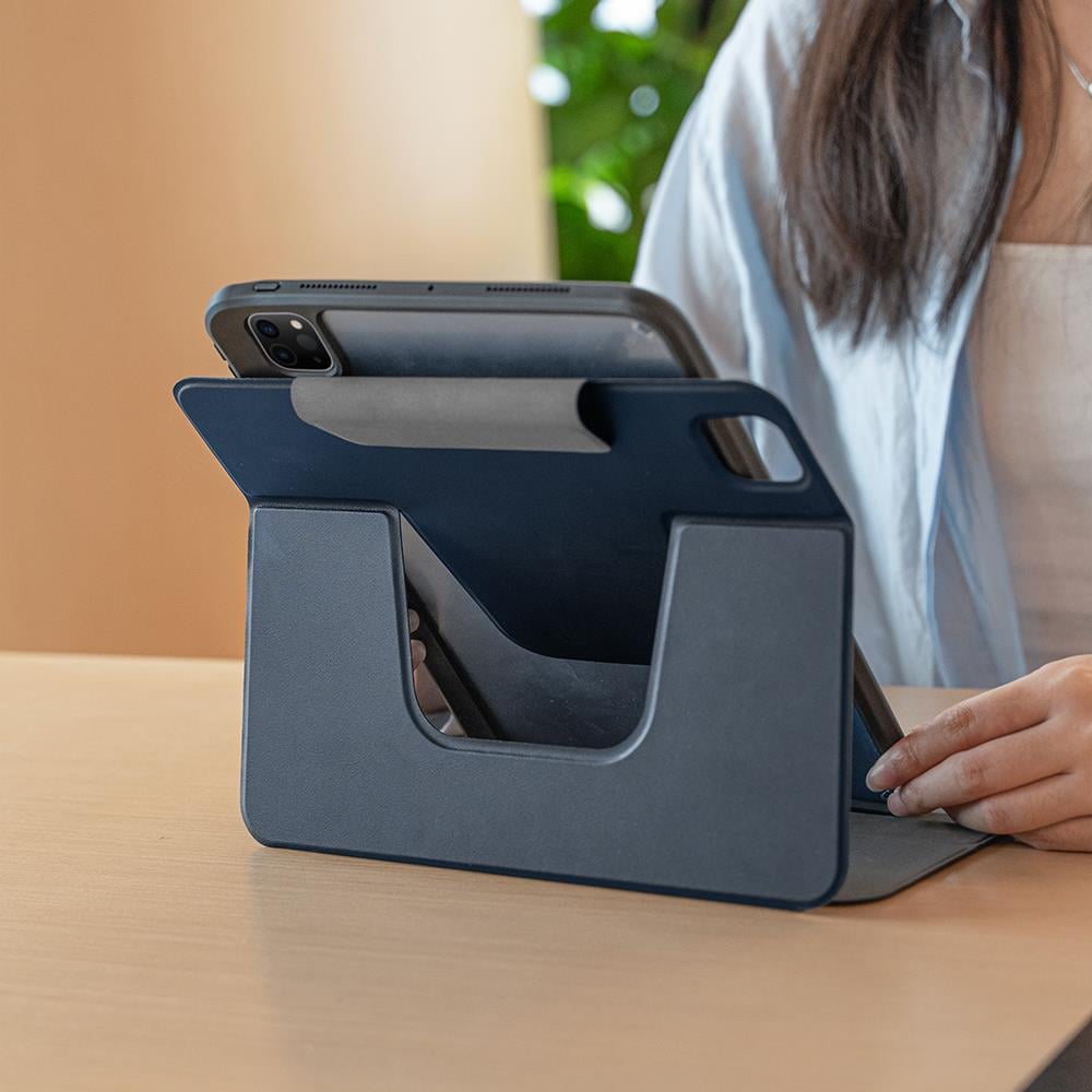 Apple iPad Pro 11 2024 Raptic Spin Detachable Folio PU Ayrılabilir Kalem Bölmeli Standlı Kılıf