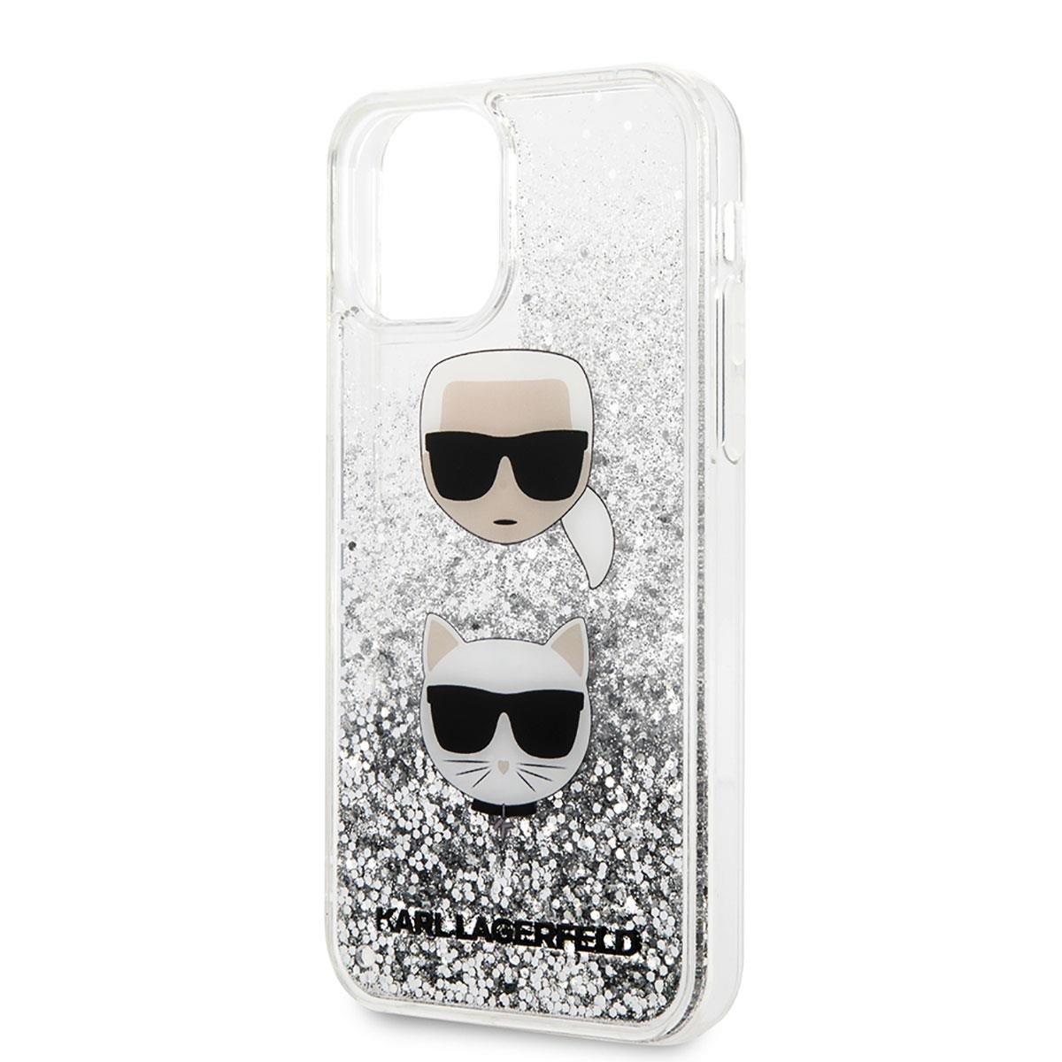 Apple iPhone 11 Kılıf Karl Lagerfeld Sıvılı Simli K&C Dizayn Kapak