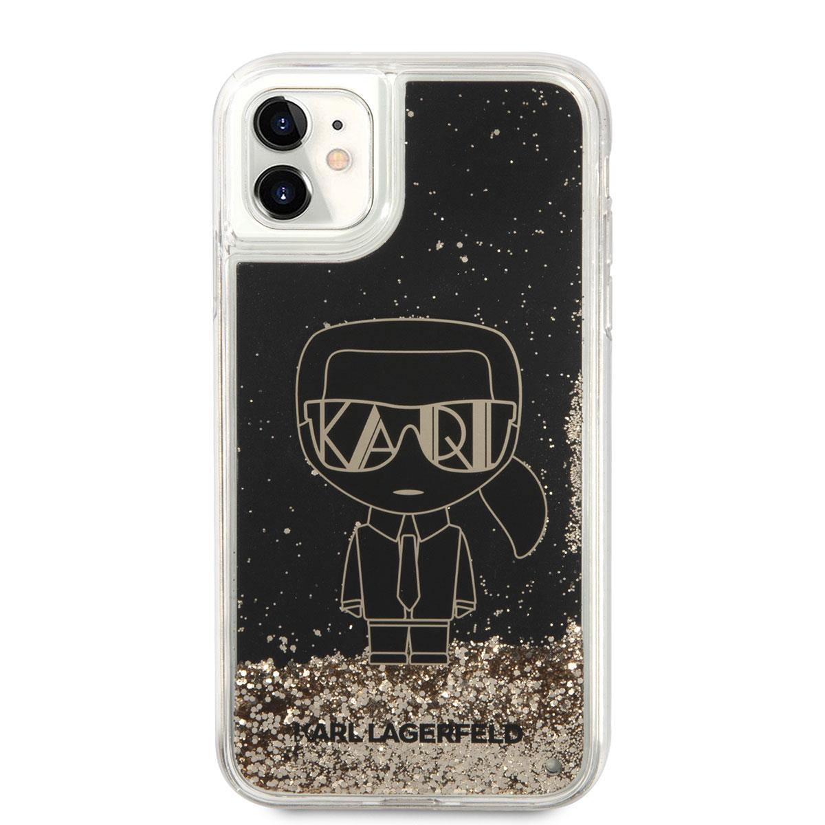 Apple iPhone 11 Kılıf Karl Lagerfeld Sıvılı Simli Gatsby Dizayn Kapak