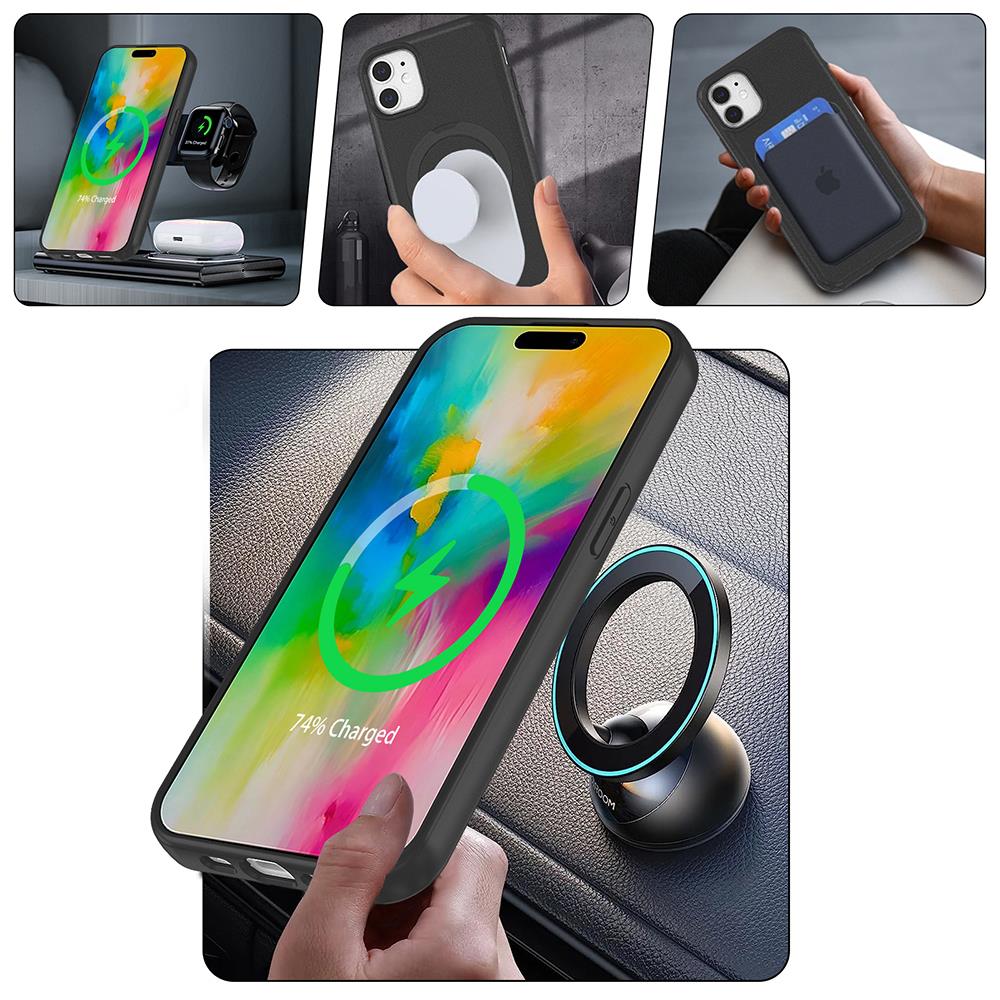 Apple iPhone 11 Kılıf M-safe Şarj Özellikli Standlı Zore Samara Kapak