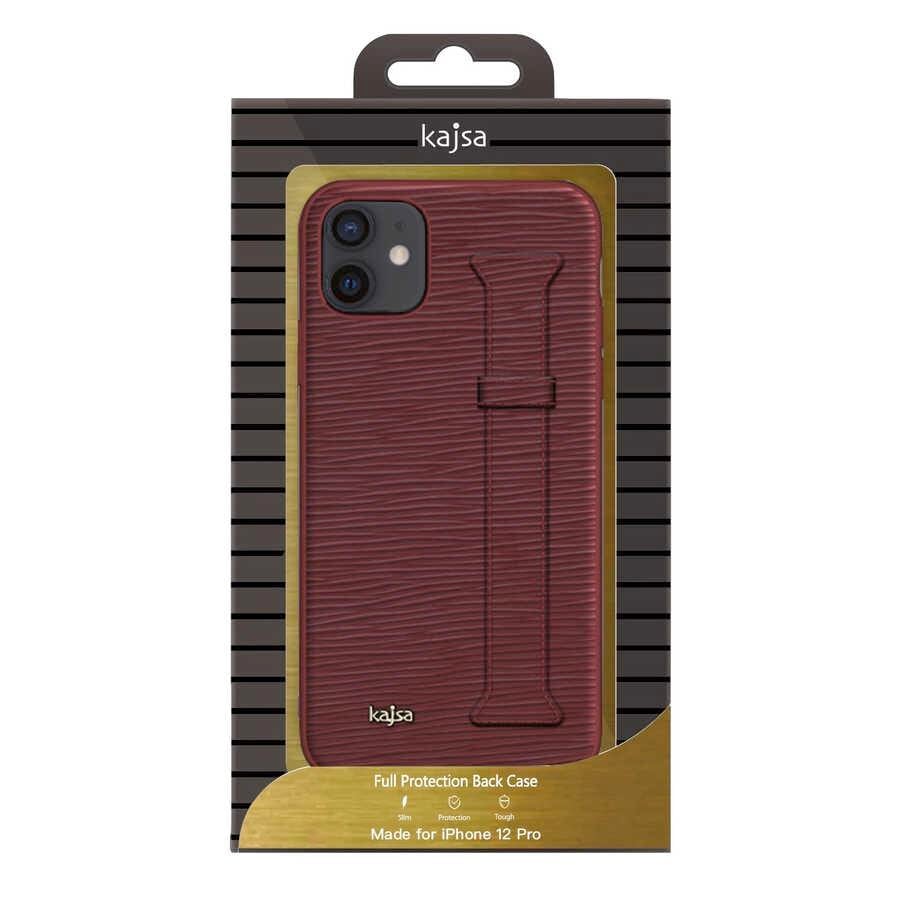 Apple iPhone 12 Kılıf Kajsa Wave Pattern Handstrap Kapak