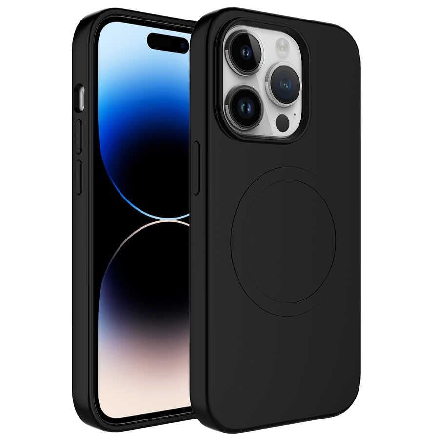 Apple iPhone 12 Pro Kılıf M-safe Wireless Şarj Özellikli Pastel Renk Silikon Zore Plas Kapak